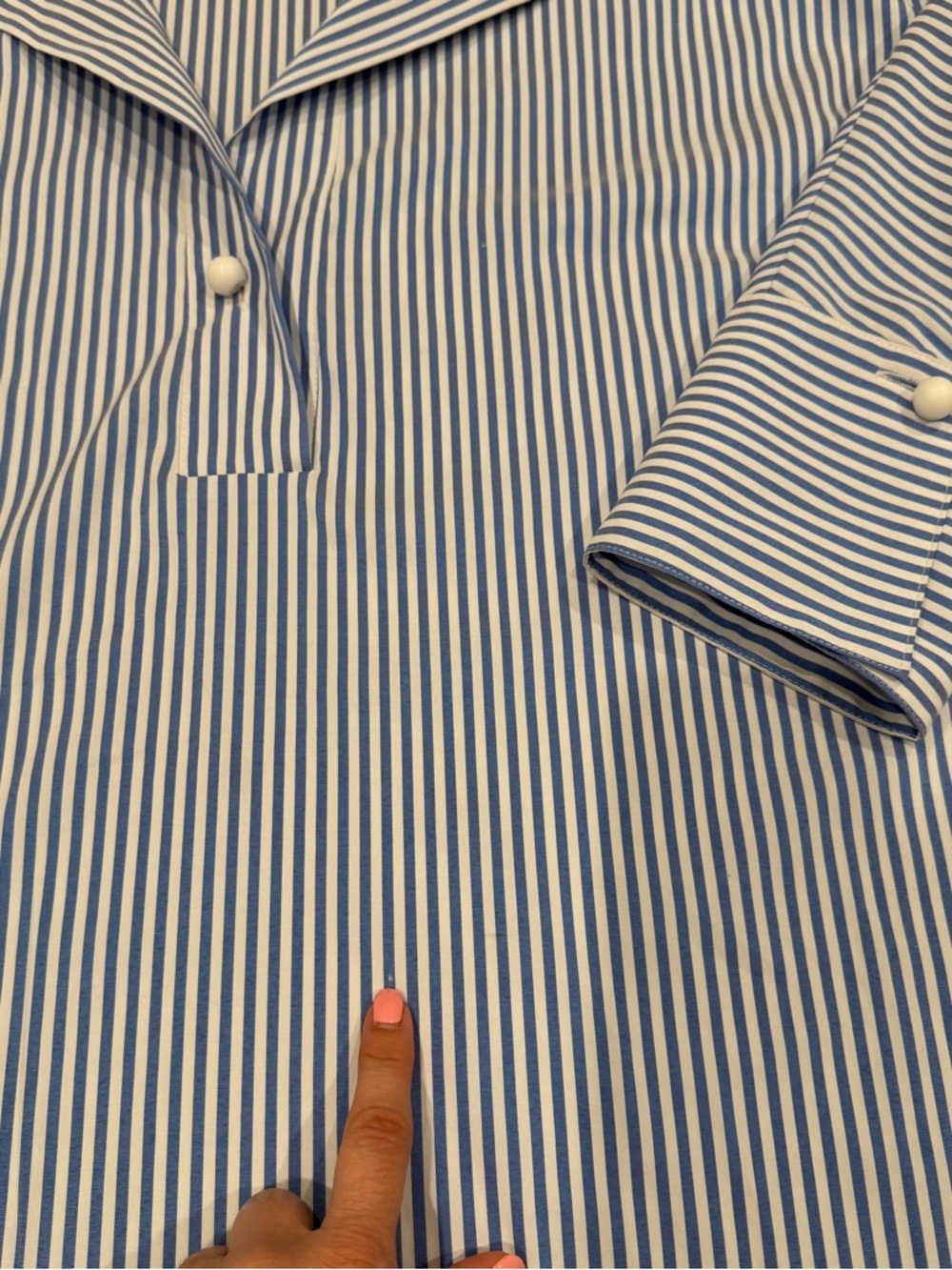 Tuckernuck Blue and White Striped Popover Blouse - Picture 5 of 11